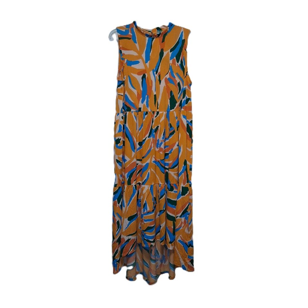 MTS Dress Sleeveless Tiered Hi Low Flowy sz L NWOT /B20